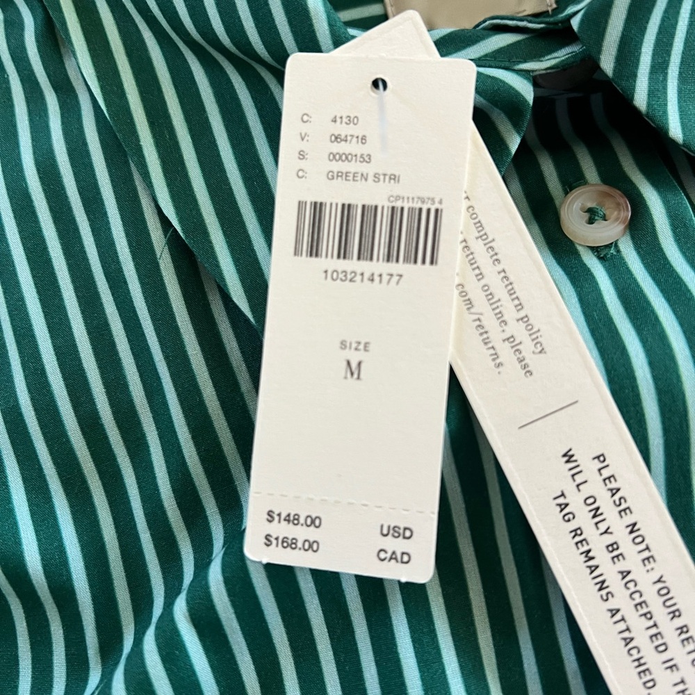 Maeve Bettina Dress Anthropologie Striped Dress Bird Motif NWT Size M - Picture 7 of 7